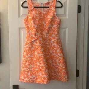 Betsey Johnson Floral Dress Bright Orange